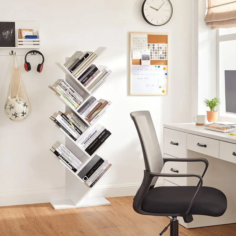 White Bookcase Bookshelf With a Unique Tree Shape Design Bookcase Wooden Bookshelf Modern Bookcase Luxury Bookshelf