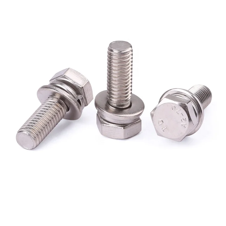 GB9074.17 M3-M12 stainless steel external hexagonal combination screws bolt with washer attached washers bolts