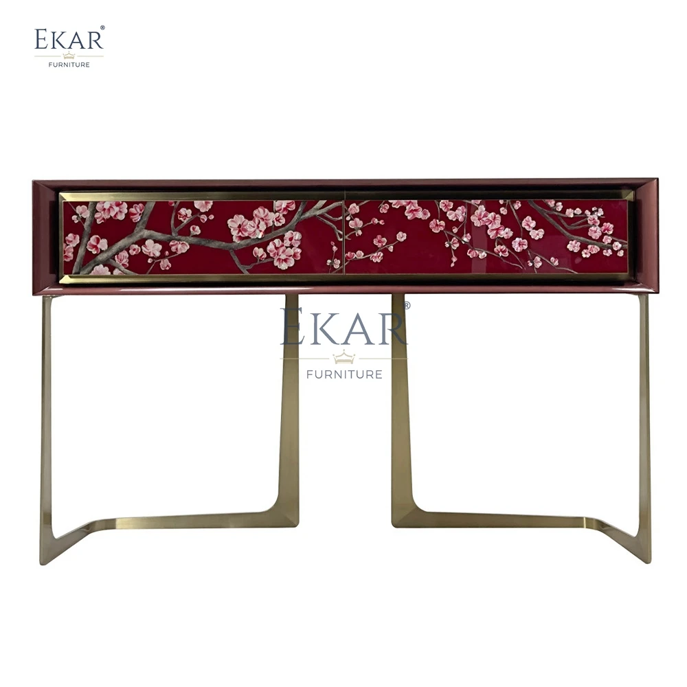 Modern New Design Console Table with Metal Base Stainless Steel Side Table Living Room Apartment School Home Office Hospital Use