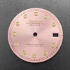 Pink Dial Gold Applied Indices