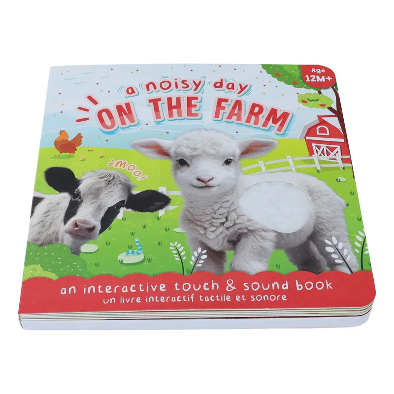 product custom printing design learning animal sound book audio module sound board book for kids-2