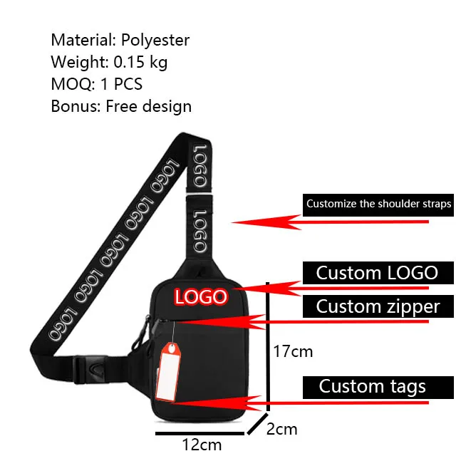 Custom Girl Nylon Sling Unisex Teens Small Sport Men Pouch Shoulder ...