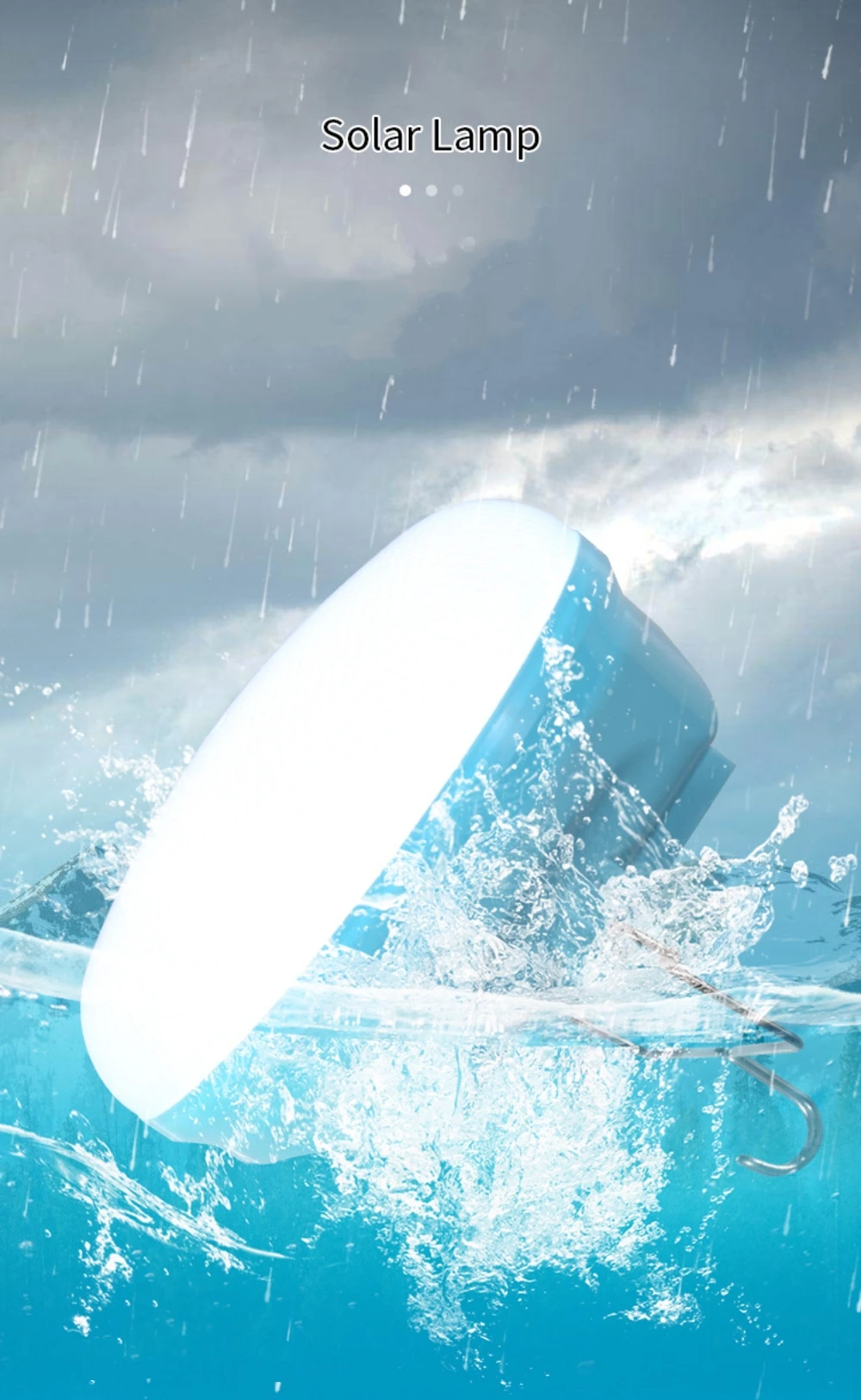 Solar Lamp Dew Rechargeable and Portable Outdoor Lamp