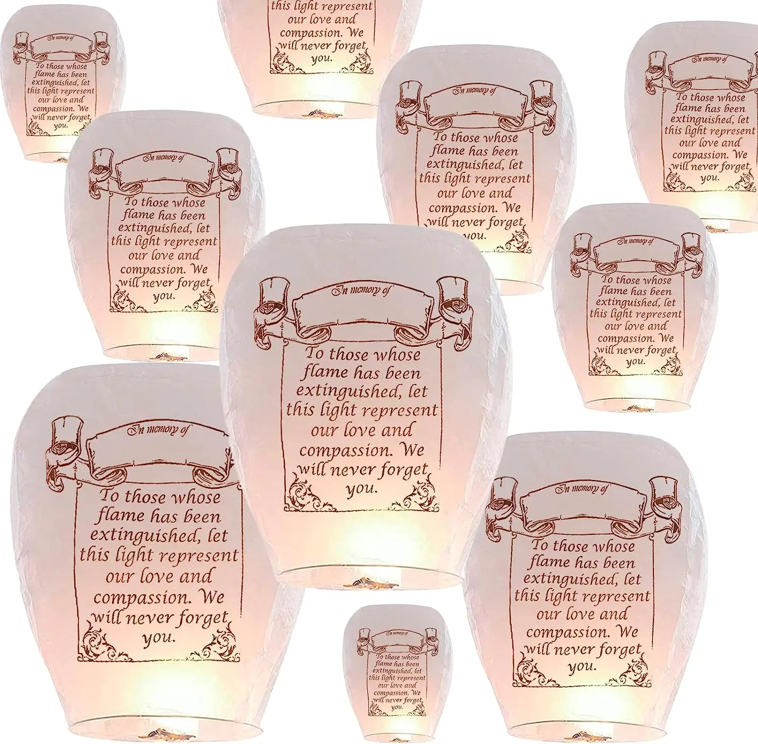 20 Pack Biodegradable Chinese Lanterns Sky Flying Balloons Light