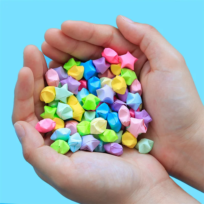 Deli 74835 1000Sheets Folded Origami Paper Lucky Star Making Wishing DIY Birthday Gift Girl High Quality