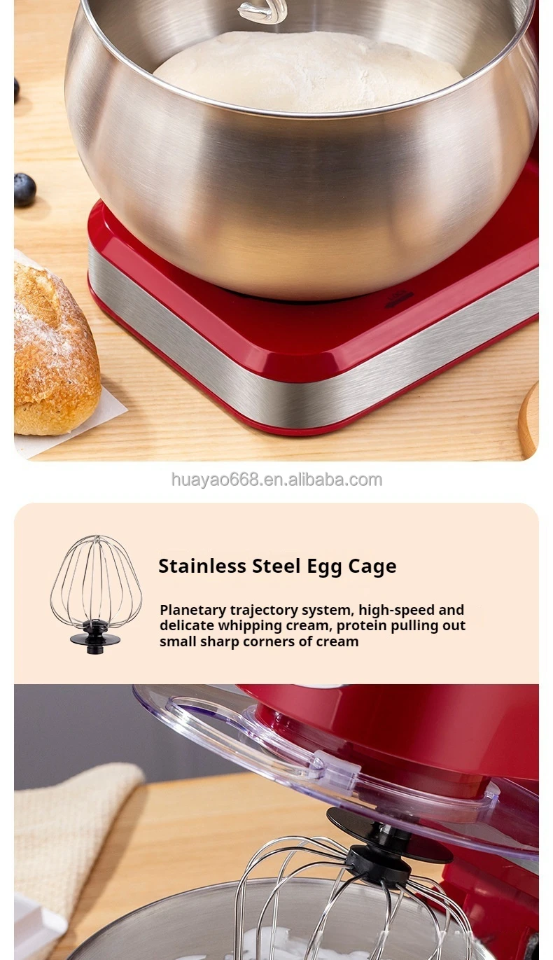 Professional 1000W Electric Stand Food Mixer 5L Planetary Food Mixersr Industrial Food Mixer Machine Blender Kitchen Appliances