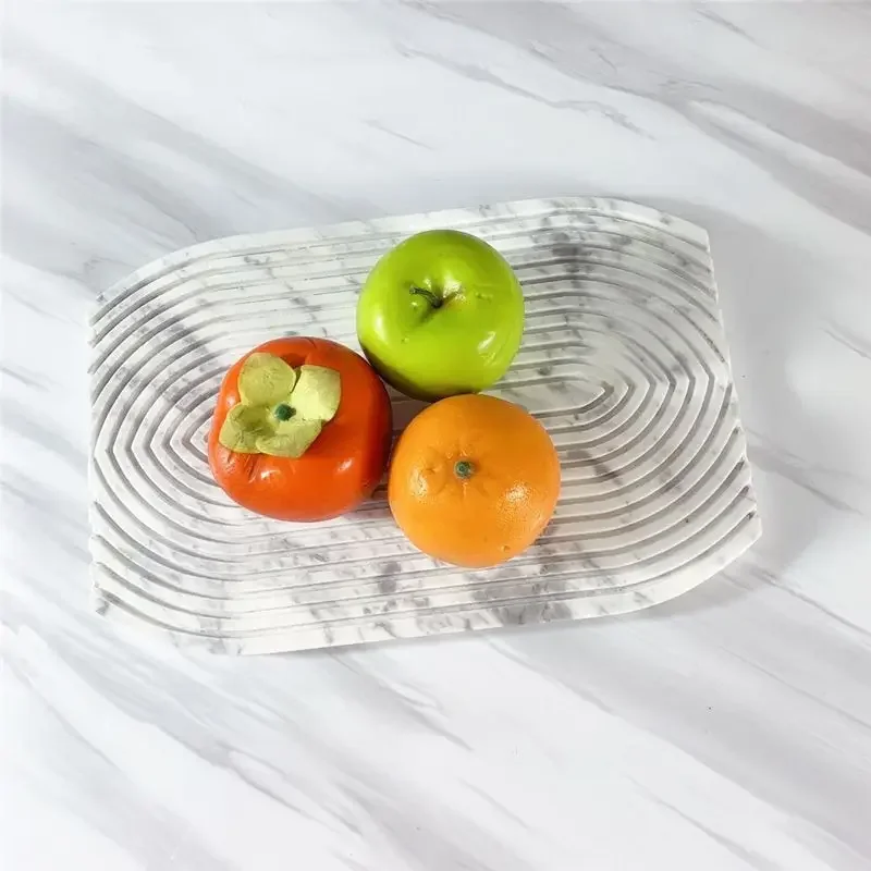 product decoration design nordic stone white marble tray-0