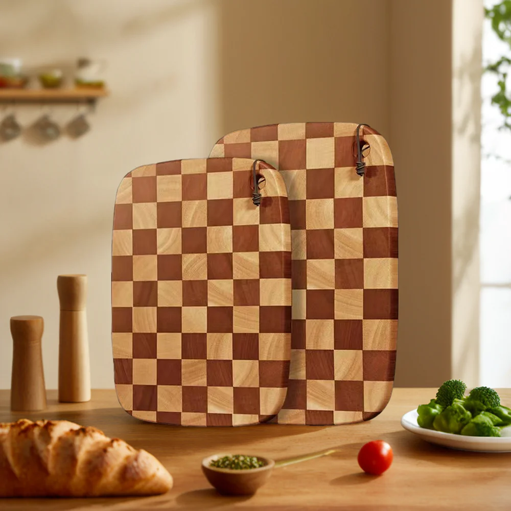 Checkerboard Rope Acacia Wood Stand-up Checkerboard Antibacterial And Mildew-proof Rubber ...