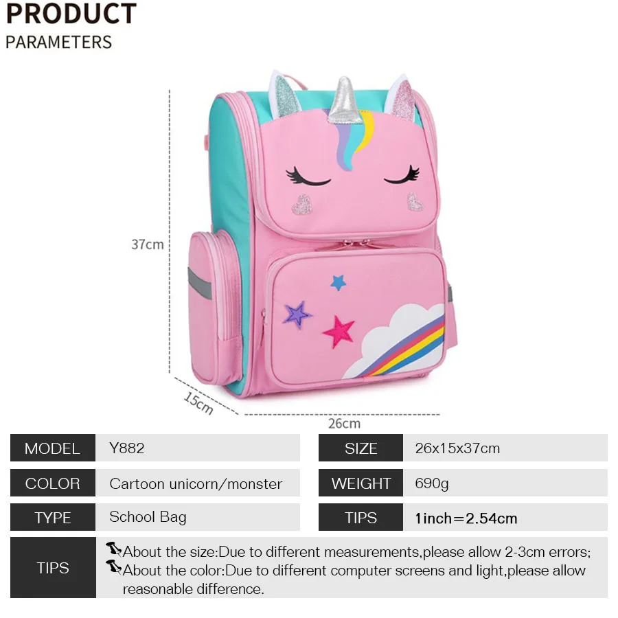 Cartoon Monster Children School Back Pack for Girls Boys Orthopedic  Schoolbag Waterproof Primary School Students Backpack Purple - AliExpress