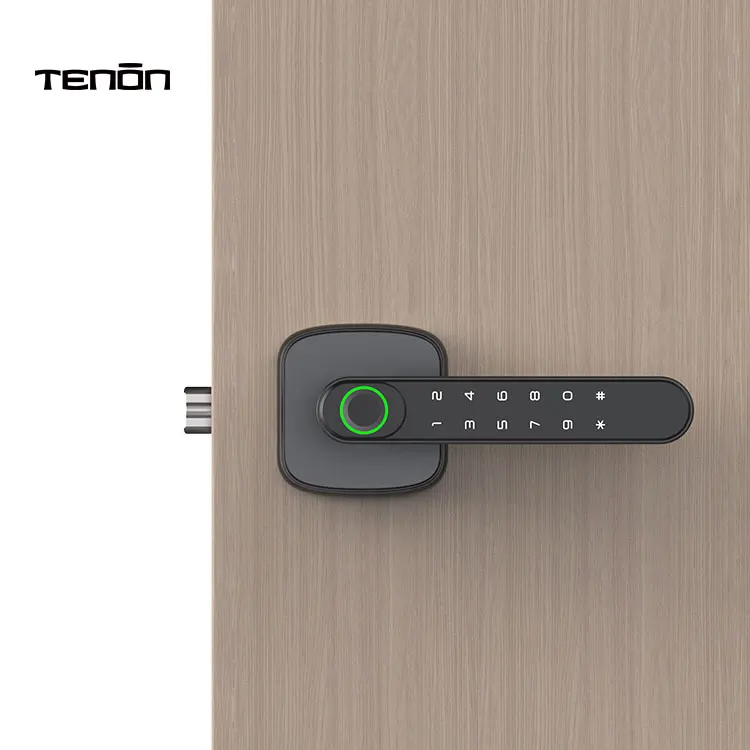 TENON K1plus Smart Home Security Door Lock with Tuya Aluminum Fingerprint Reader Electronic Password Key Card App Access