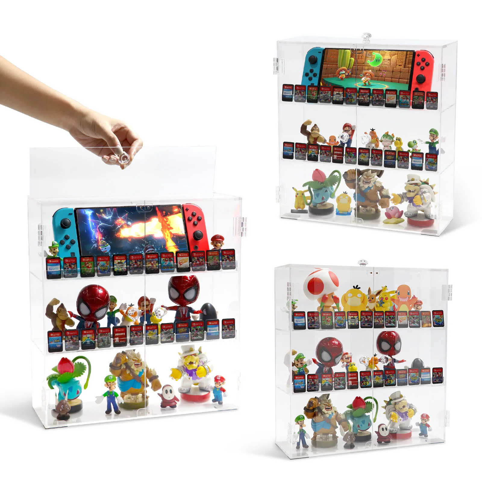 Acrylic Transparent Storage Display Cabinet For Nintendo Switch Console ...