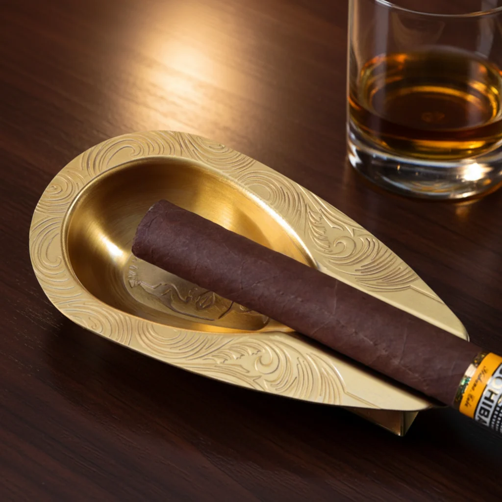 JIFENG JF-TZ225 Cigar Set - Luxury Gold Metal Accessories