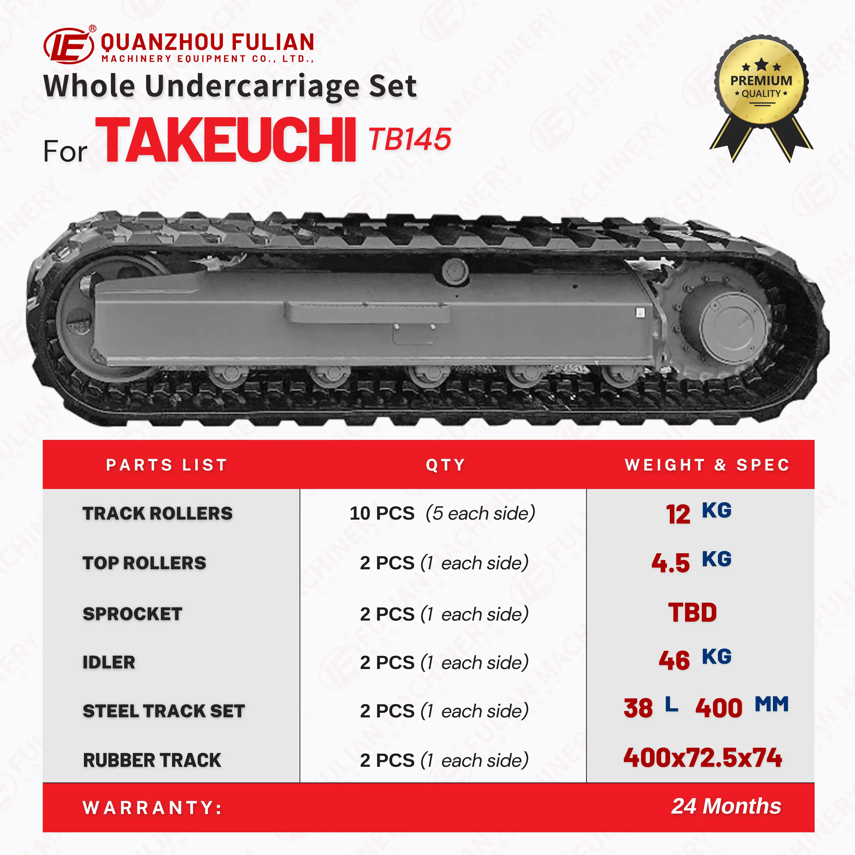 Mini Excavator Undercarriage Parts Track Roller Bottom Roller for Takeuchi TB145