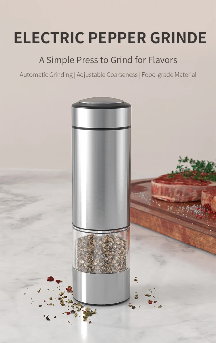 Hot Sale Stainless Steel Automatic Salt and Pepper Grinder Premium Mills