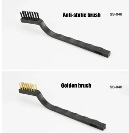 SUNSHINE SS-046 3 In1 Mobile Phone Repair Motherboard Anti-static Steel Brush Fine Cleaning Brush Repair Soft Brush Cleaning