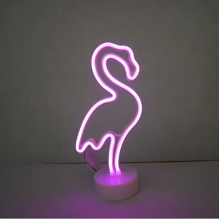 Solbhreathnúcháin Teasa Faux Neon BO Flamingo Leictreach Tábla Leictríochta 5V Glas LED Léaráidí Dathúla Medhair Ghlóine