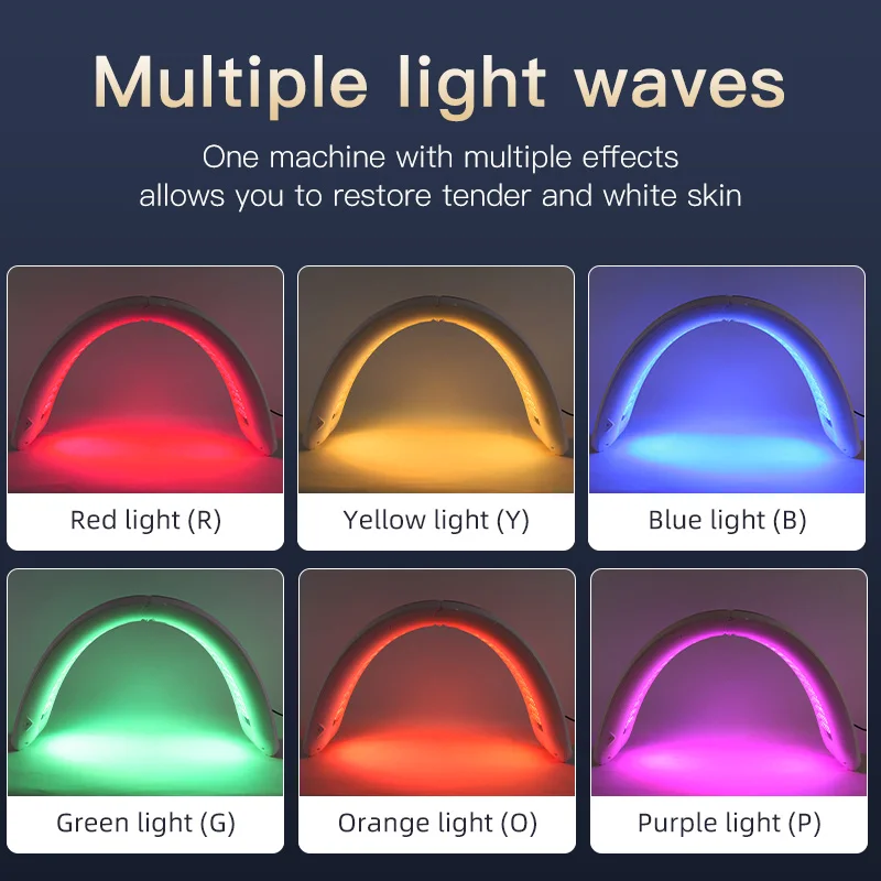 Portable 7 Color LED Facial Photon Light Therapy PDT Lamp Skin Care Facial Beauty Equipment Red Light Therapy Mask for Face