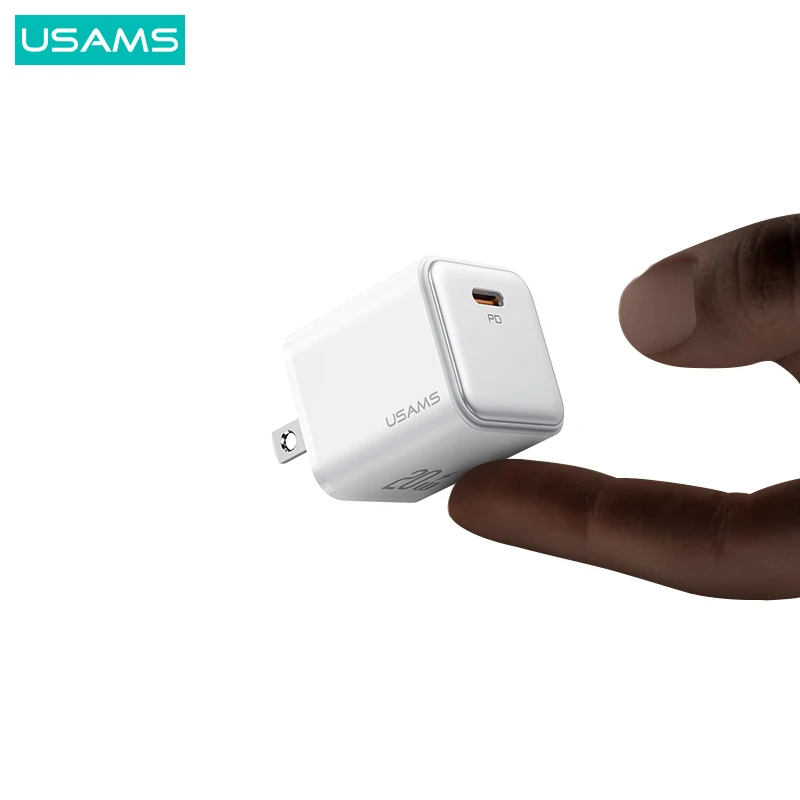 USAMS CC184 PD20W US Version Single Port Fast Charger for iPhone US Plug 20W QC PD Fast Charger for Samsung