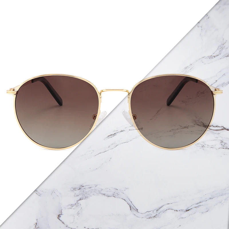 Hot Sell Small Women Round Sunglasses Metal Sunshades Ladies Sun Glasses  Polarized Female Sport Traveling Eyewear Factory Direct