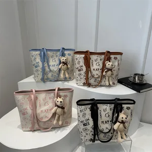 Graffiti Fashion Women's Handbag 2026 New High-end Shoulder Bag Pu Leather Large Capacity Tote Bag