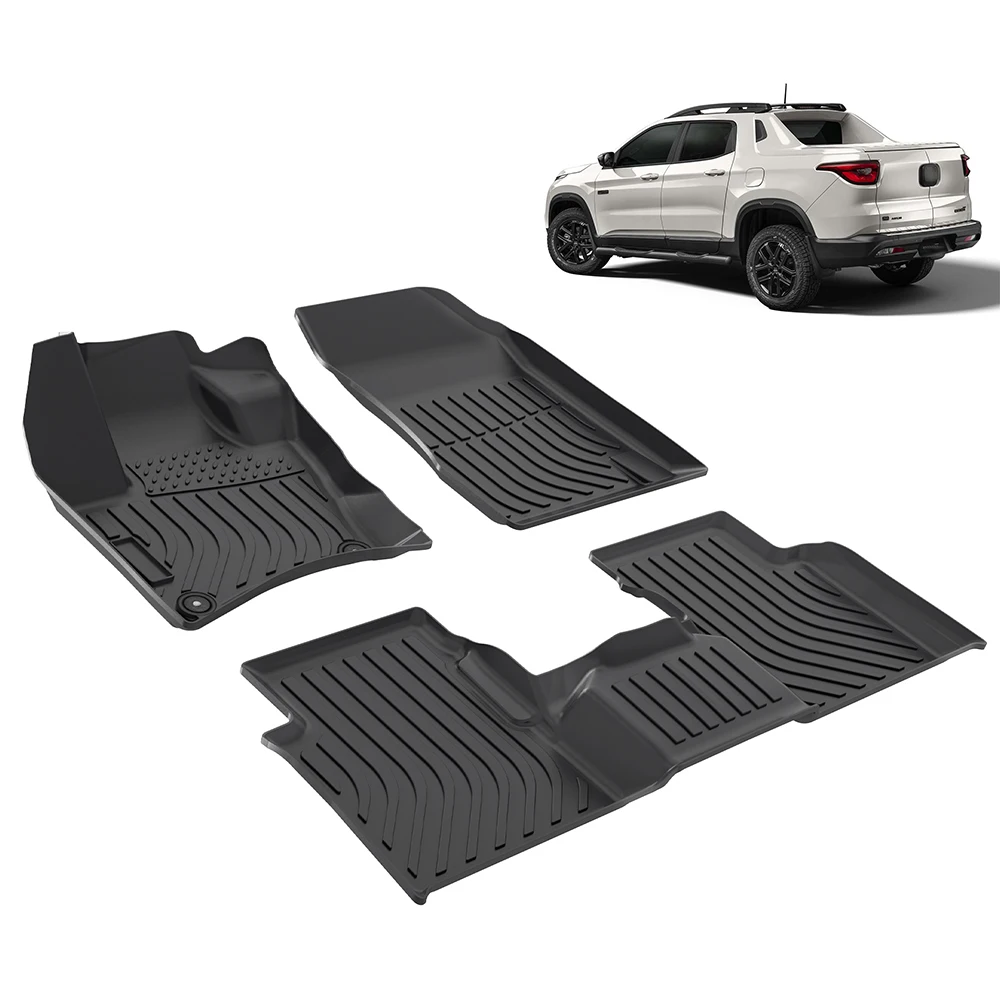 Scratch Resistant All Weather 3D Tpe Car Mats Custom Car Floor Mats Automotive Kit Carpet for Fiat Toro Mats Decorative Carpet
