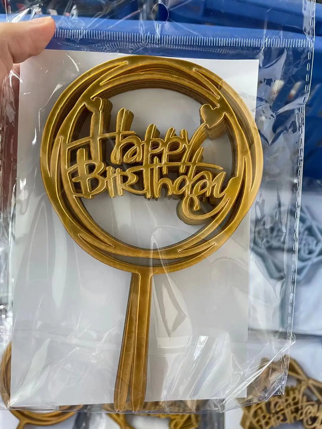 Buy PartyCorp Gold Round Shaped Acrylic Happy Birthday Cake Topper, 1 Piece  Online at Best Price in India – FunCorp India