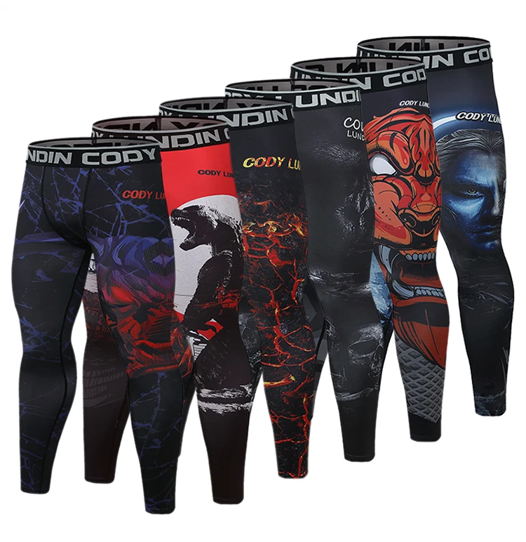 OEM BJJ Spats Leggings Custom Logo Men Compression Pants for MMA Grappling Combat Sports Quick Dry Printed Training Tights