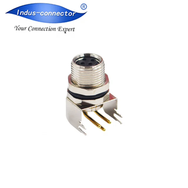 3pin 4pin 6pin cable circular sensor waterproof M8 connector right angle PCB mount
