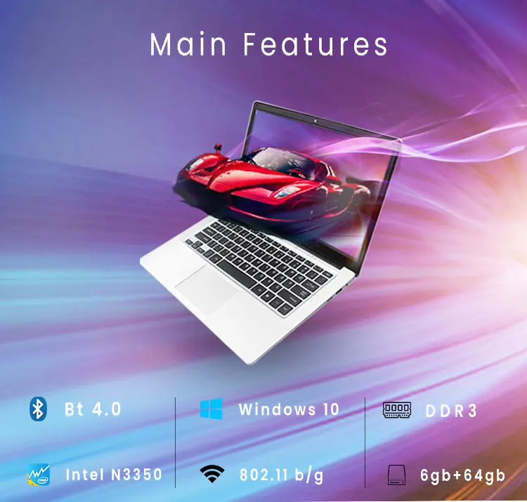 Portable Computer  Win 10  Laptop with 14 Inch Screen and 6GB Memory