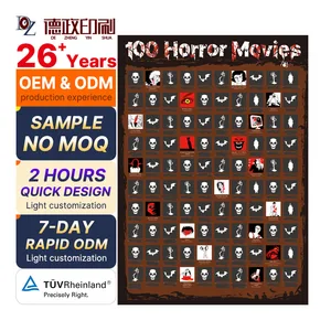 Top Movie Bucket List Poster With Scratching Tool ,Movie Scratch Off Poster With Easy Off Foil 100 Movies Scratch Off Poster