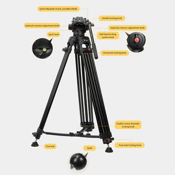 Fotopro Good Price Aluminum Foldable Extendable Stretchable DV Video Photography Stand Tripod detail image