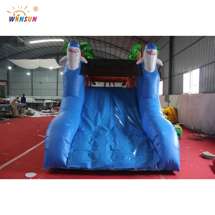 
 Надувной аквапарк с препятствиями на морском острове, надувной батут, батуты, Воздушные Замки с горкой  