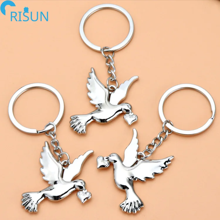 Miniblings Friedenstaube Anhänger – Handmade Peace-Zeichen Aus Metall (28 Mm), Schlüsselanhänger Oder Schmuck