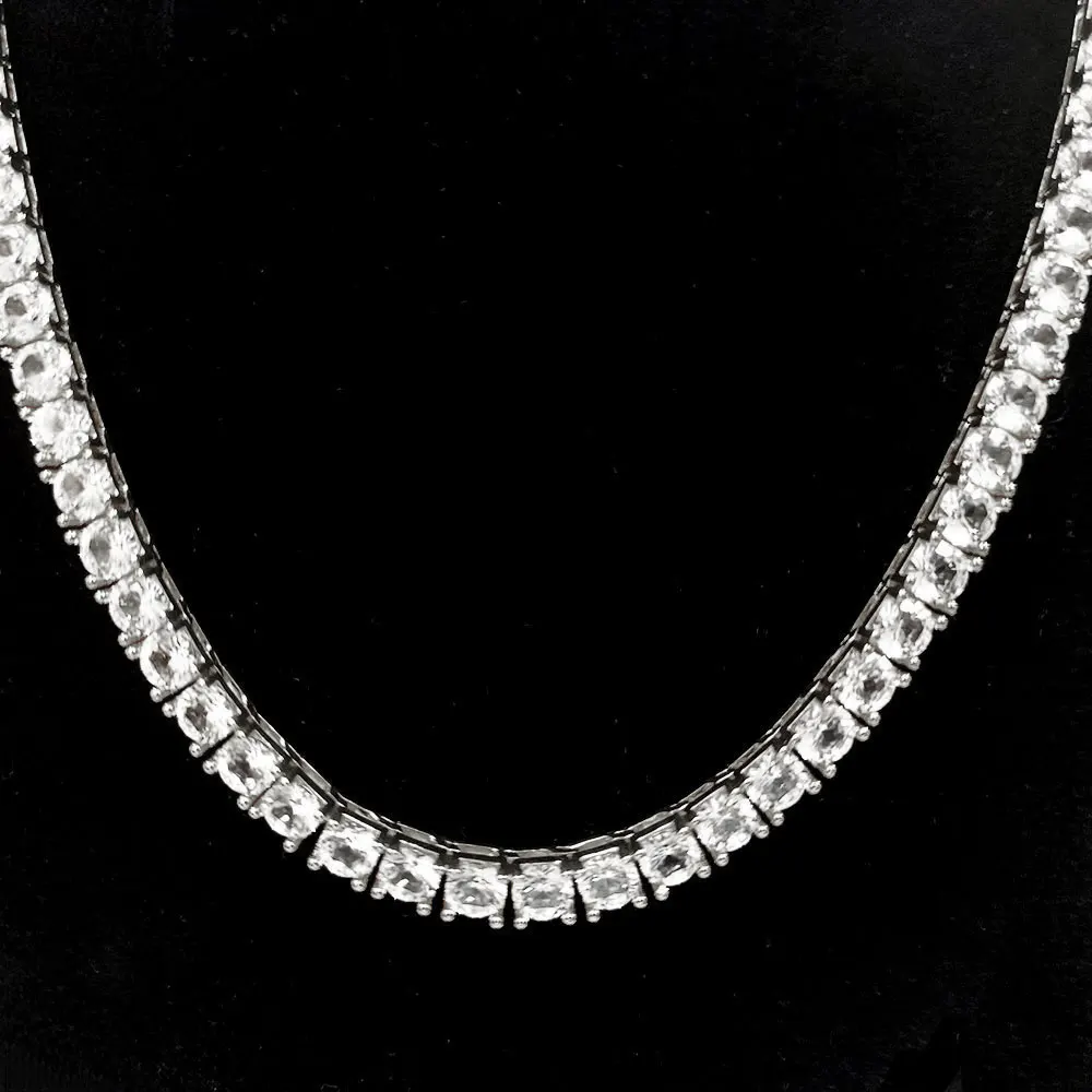 Luxury Tennis Necklace 【3mm / SILVER】 Women_s_Tennis_Chain_Silver_3m