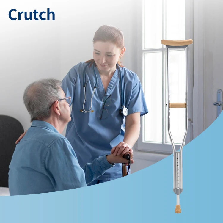 Amazon Hot Selling Lightweight Underarm Crutch Medical Steel Axillary