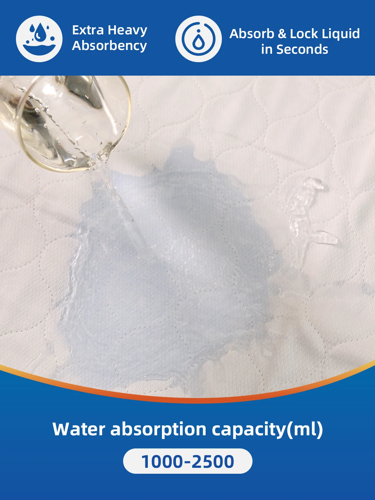 Wholesale Large Quilted Knitted Plain Waterproof Latex-Free Underpads  - product detail 2