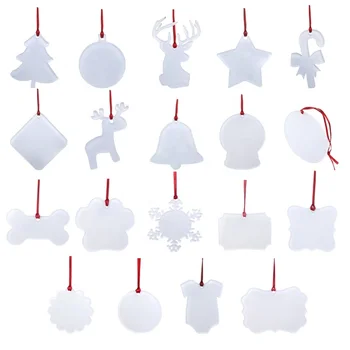 DIY Customized Logo Christmas Tree Decoration Hanging Ornaments Sublimation Acrylic Christmas Ornament