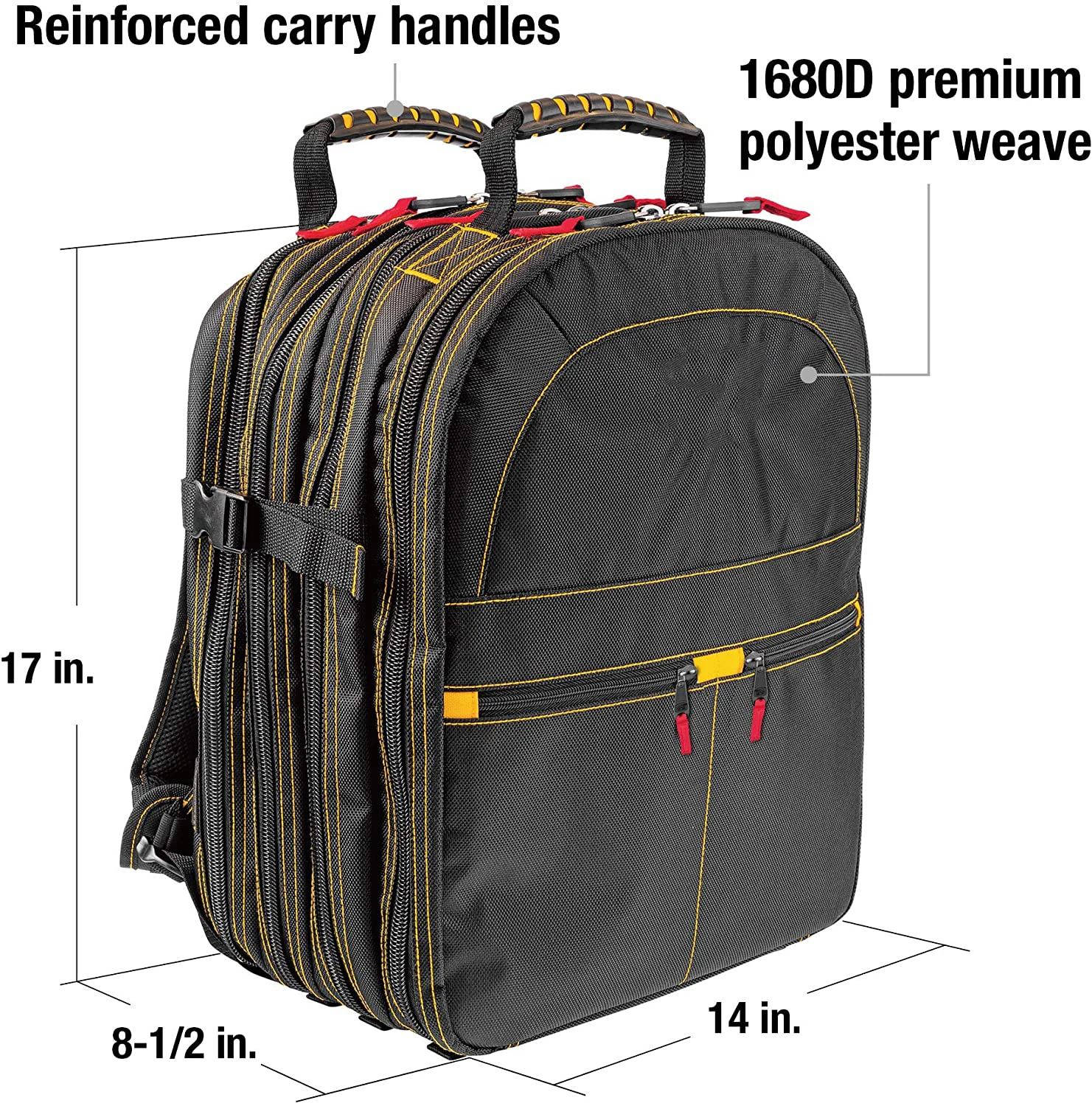 Multi-Purpose Functional Durable Electricians Tool Organizer Bag Tools Kit Carrier Plumbing Backpack Tool Bag