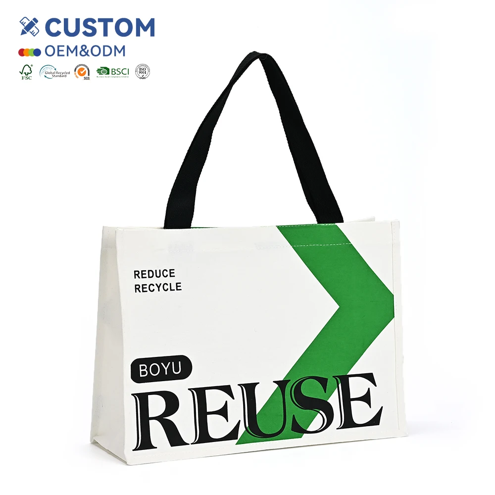 Custom New Reusable TYVEK Bags Eco Friendly Waterproof Dupont Paper Tote Shopping Bag Recyclable Laminated Tyvek Bag