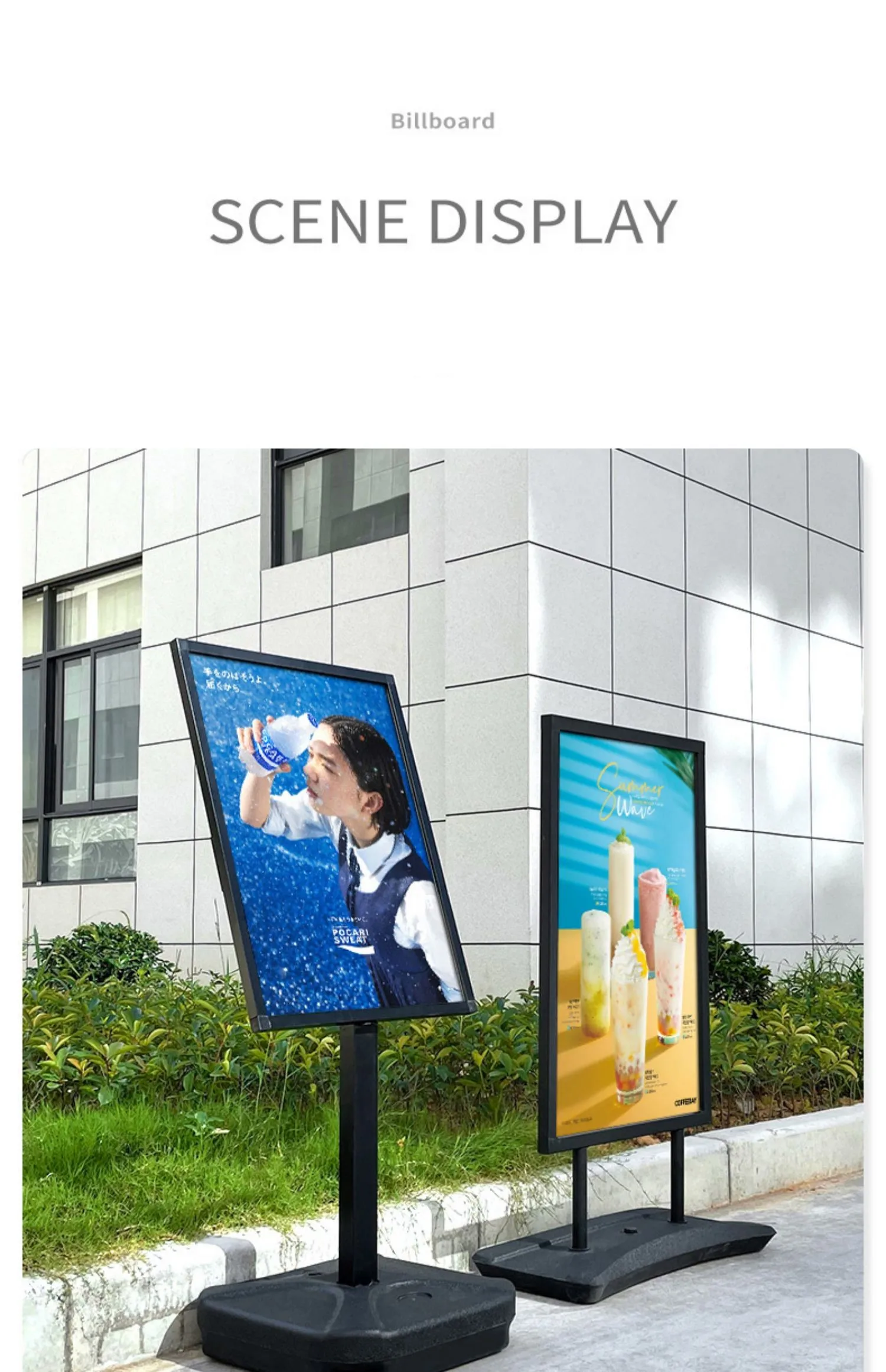 Double sided aluminum water base poster stand wholesale trade cheap weighted pavement signs with waterbase wholesale