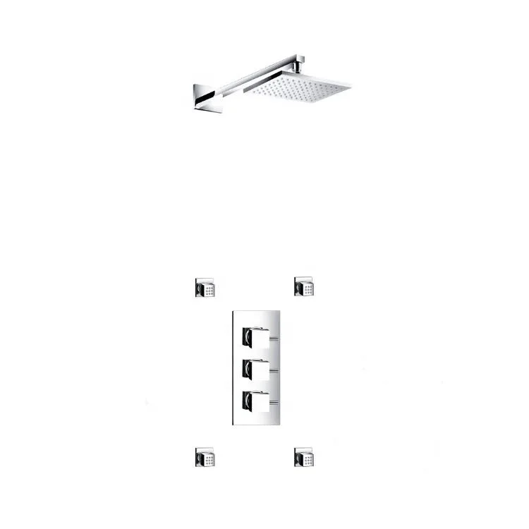 Modern Brass Concealed Thermostatic Shower System