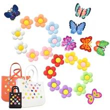 Custom Flowers Butterfly Tote Bag Beach Bag Charms Accessory Promotion Gifts Cartoon Souvenirs Crocs Shoe Charm Bogg Bags Charms