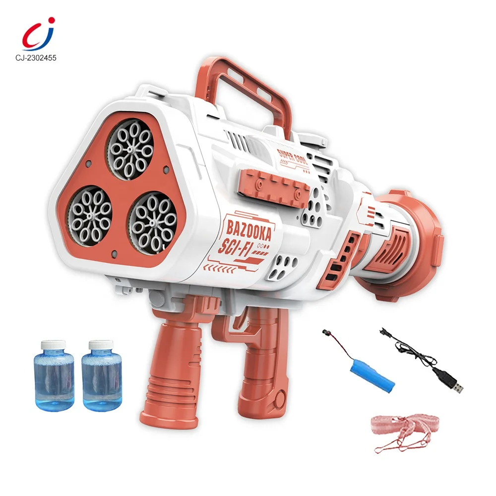 Chengji, Новое поступление, 24 Отверстия, Pistola De Burbujas Bazooka, супер машина, 2024 Автоматическая электрическая игрушка, выдувная пузырьковая пушка