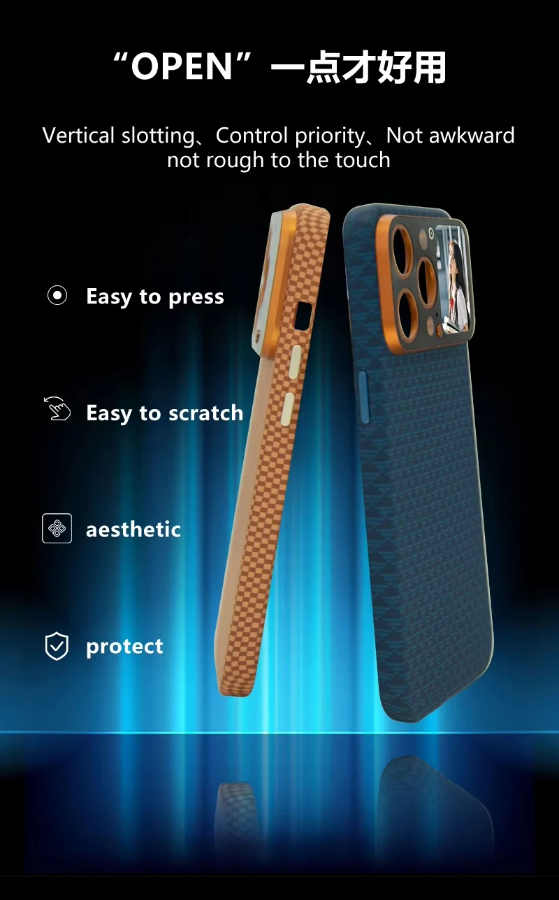 Multifunctional Smart LED Screen Display Phone Case Magnetic Carbon Fiber Animal 360 Protection Compatible for iPhone 14 to17
