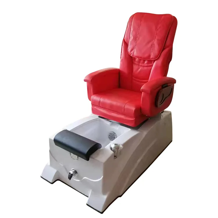 Kisen High Quality pink Red Color Pedicure Spa Chair with Footbath Spa Chair for Spa Equipment and Furniture Beauty Salon