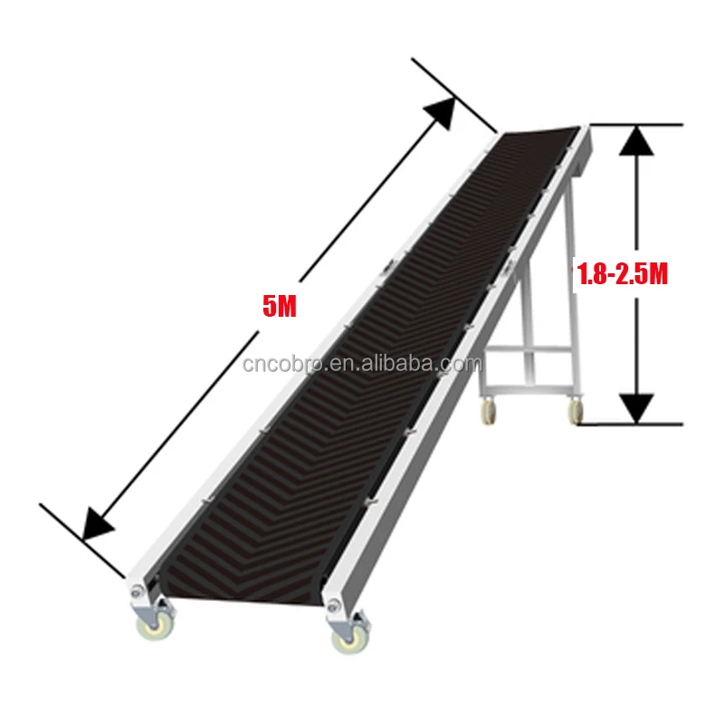 Food Shop Applicable Rubber Belt Stairs Climbing Incline Conveyors