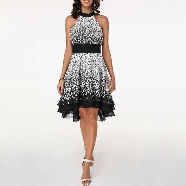 Vestido Moda Mujer Casual Sin Mangas Cuello O Mujer Vestido Moda Mujer Casual Sin Mangas Cuello O Mujer