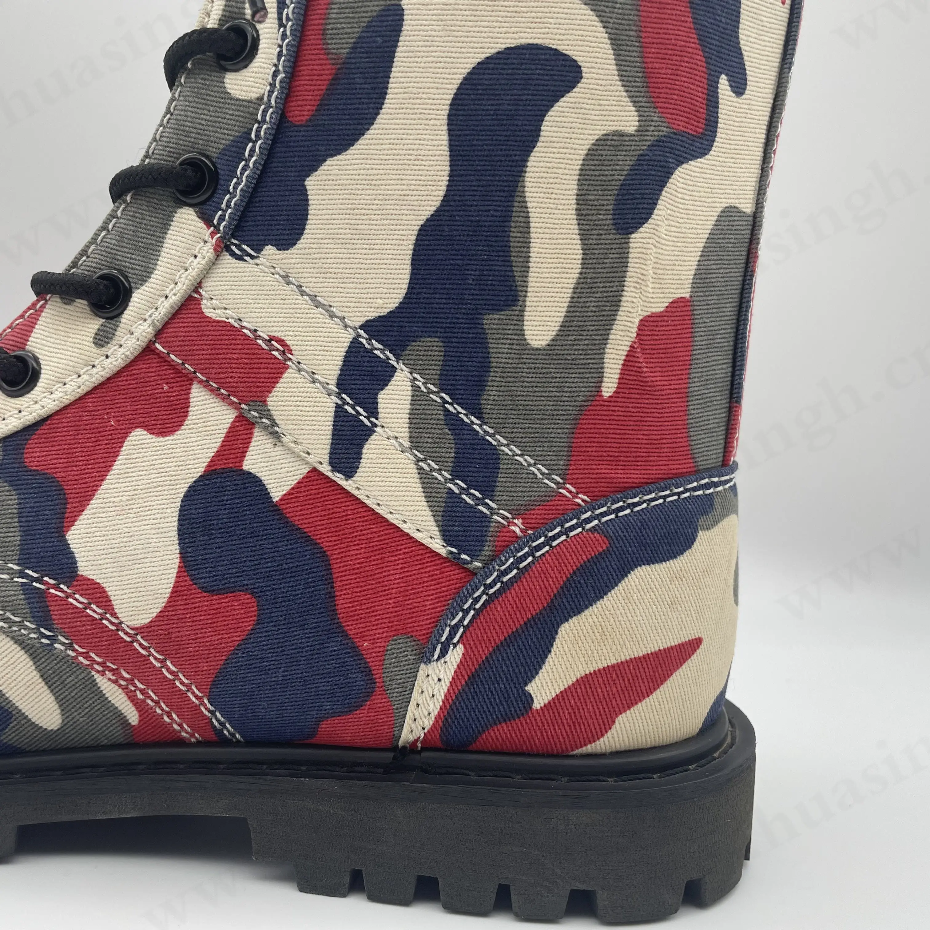 Zh,Full Camouflage Canvas Upper Fashion Outdoor Hiking Boots Laceup