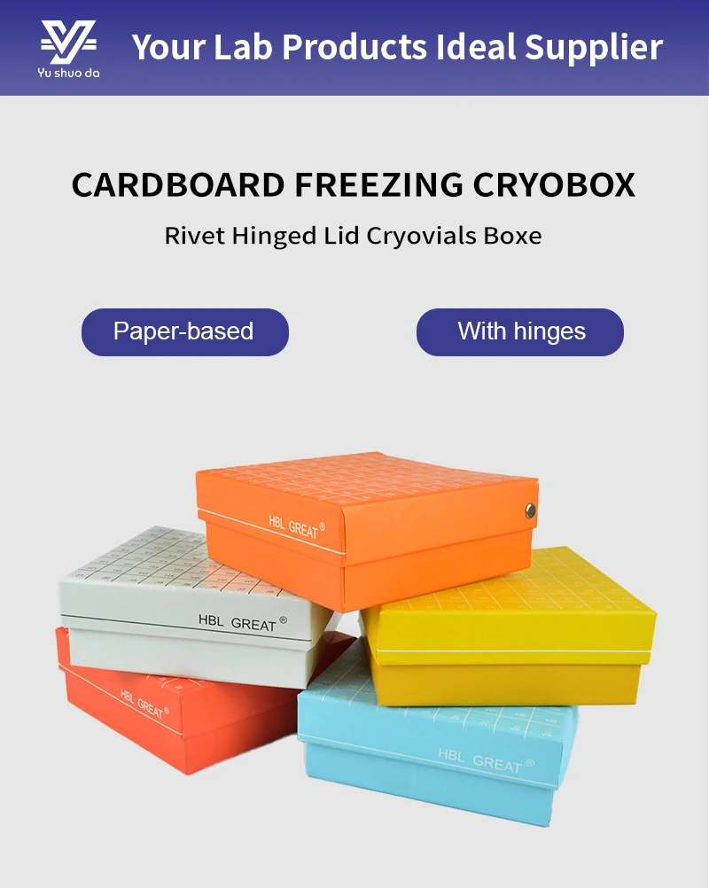 Laboratory 2ml/5ml Vials 81 Wells Cardboard Cryogenic Storage Box with Grid Insert