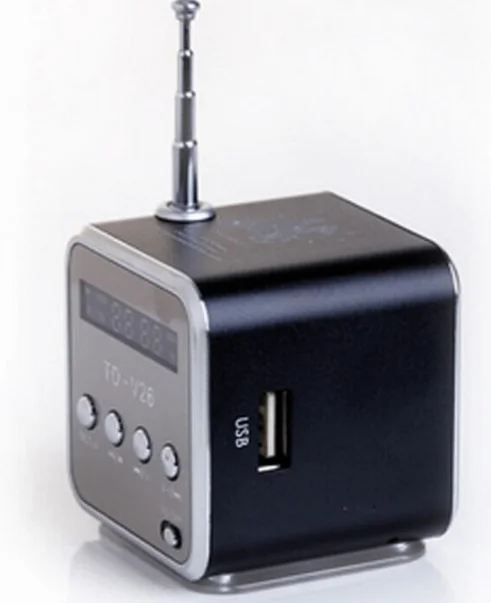 Produktbild von TD-V26 Tragbarer Mini-BT-Lautsprecher Mit Digitalradio, FM-Radio, USB- Und SD-Karten-Player Für Handy Und PC